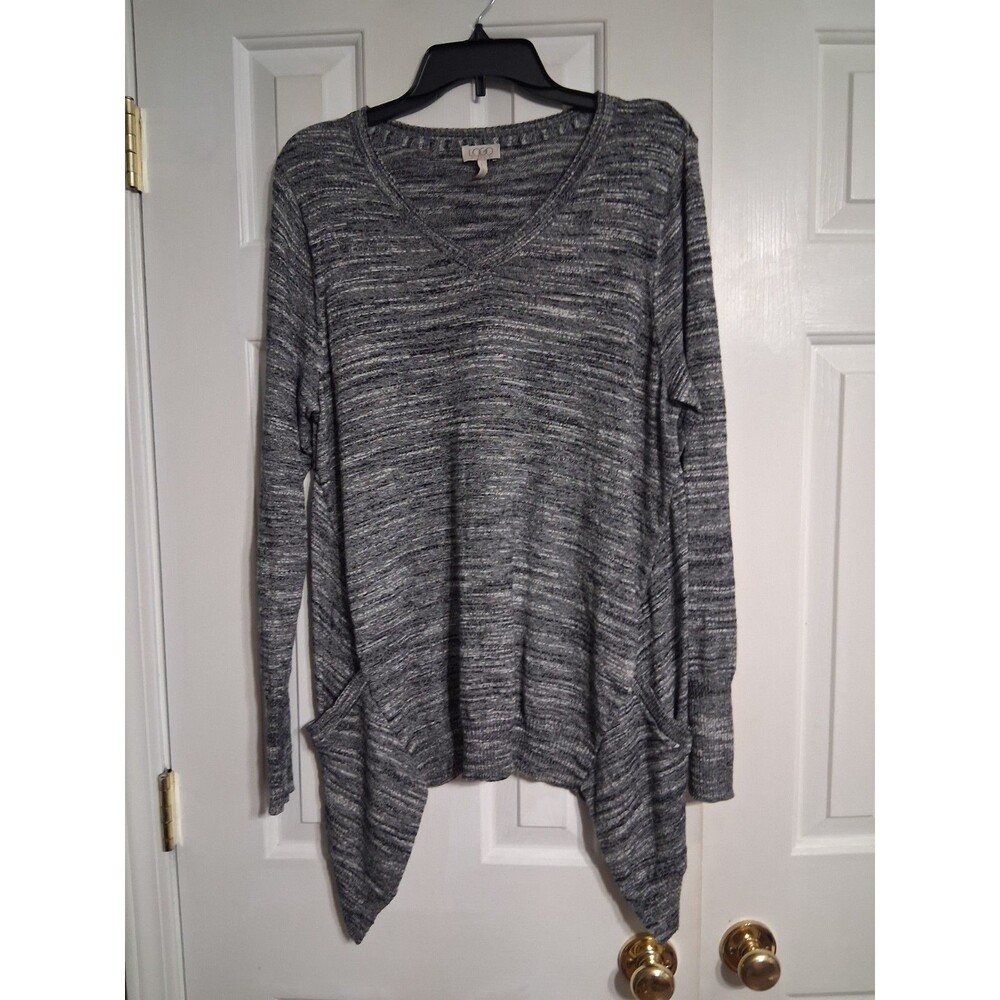 Women's LOGO Lori Goldstein Asymmetrical Light Sweater Tunic Top Size L